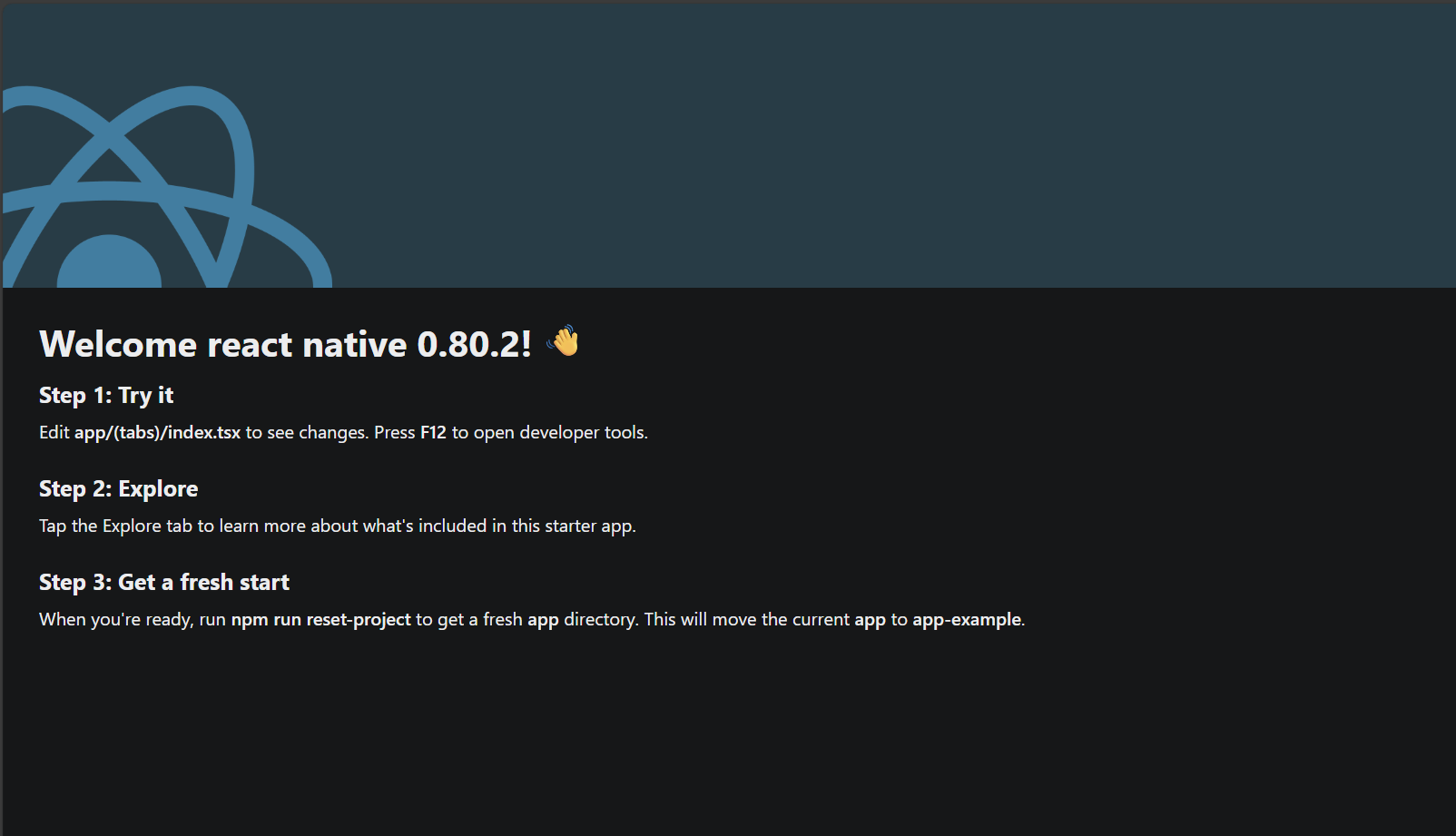 React Native 0.80.2 Windows