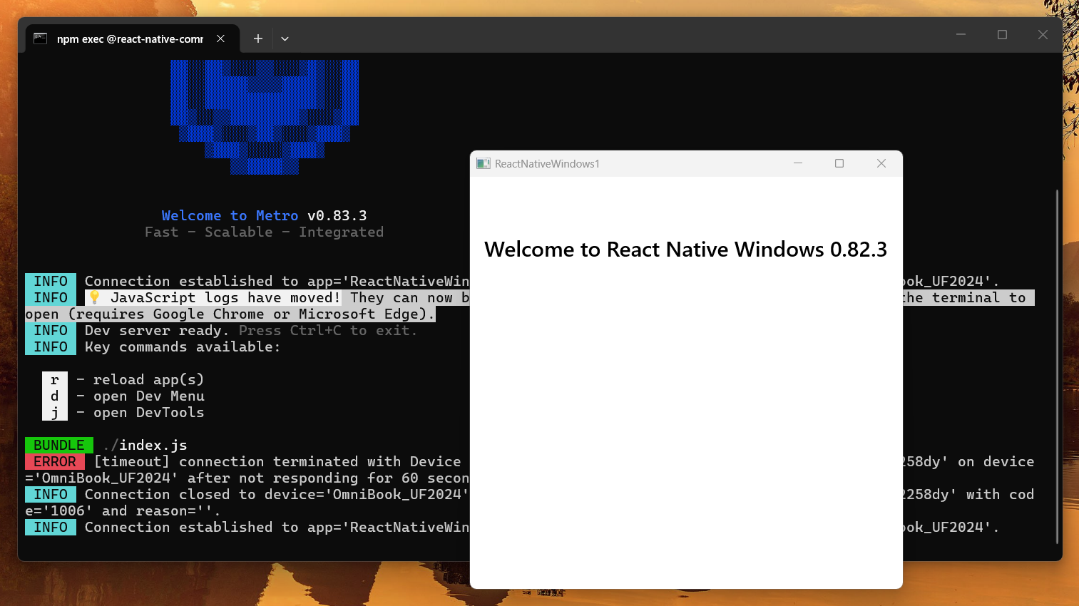 React Native Windows 0.82.3